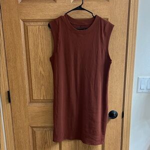 a new day Warm Brown Sleeveless Midi Dress